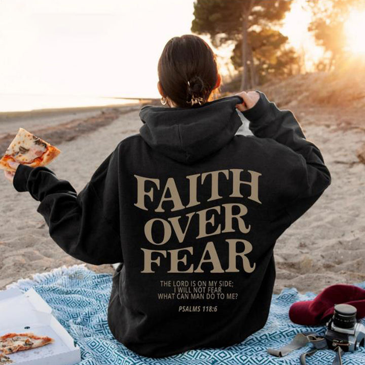 Dame hoodie med inspirerende tekst og høj kvalitet håndværk Skovae