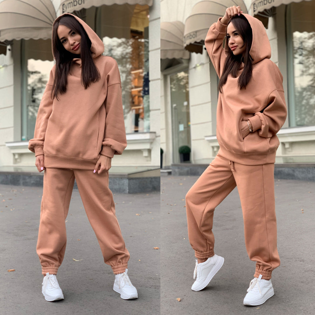 Dame Sporty Hoodie og Joggingbukser Sæt Stilla