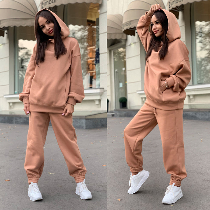Dame Sporty Hoodie og Joggingbukser Sæt Stilla