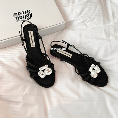 Dame Sling-sandaler med glitrende dekor og elegant rem Stilla