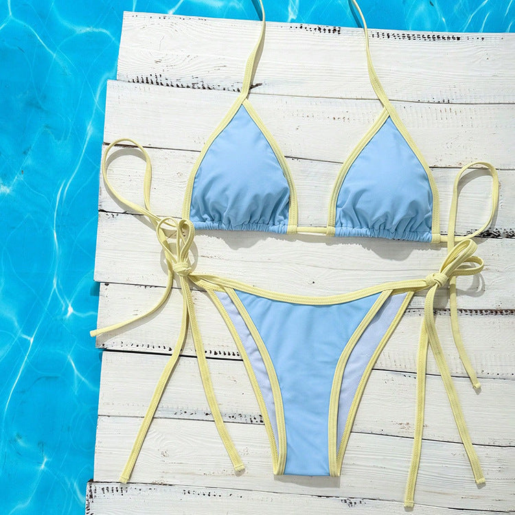 Dame Triangel-Bikini med justerbare bånd og glamorøse accenter Skovae
