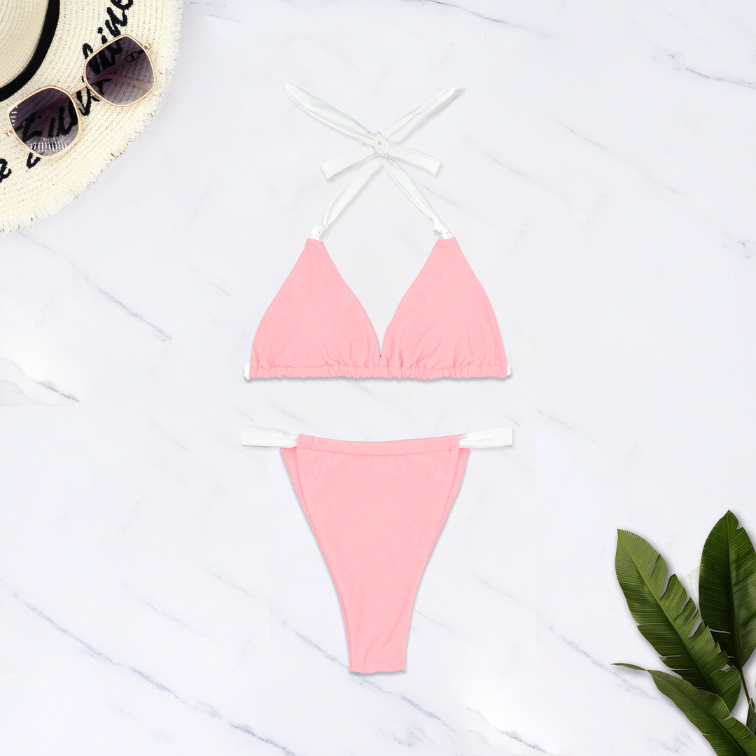 Dame triangel-bikini med justerbare stropper og elastisk bånd Skovae