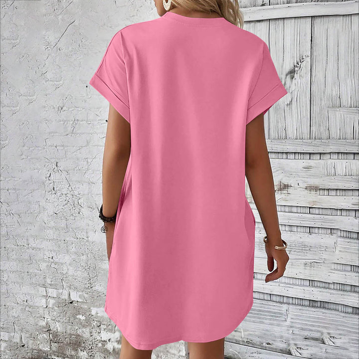 Dame afslappet lomme T-shirt kjole Stilla