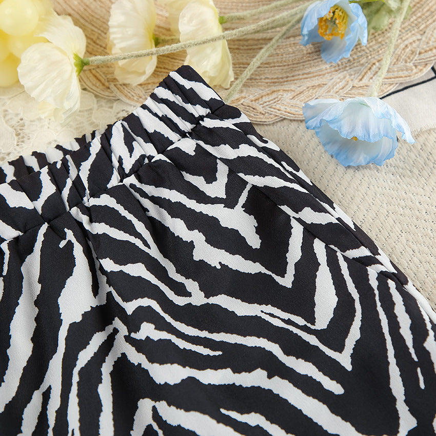 Dame elegant og behagelig sæt med zebra-design Stilla