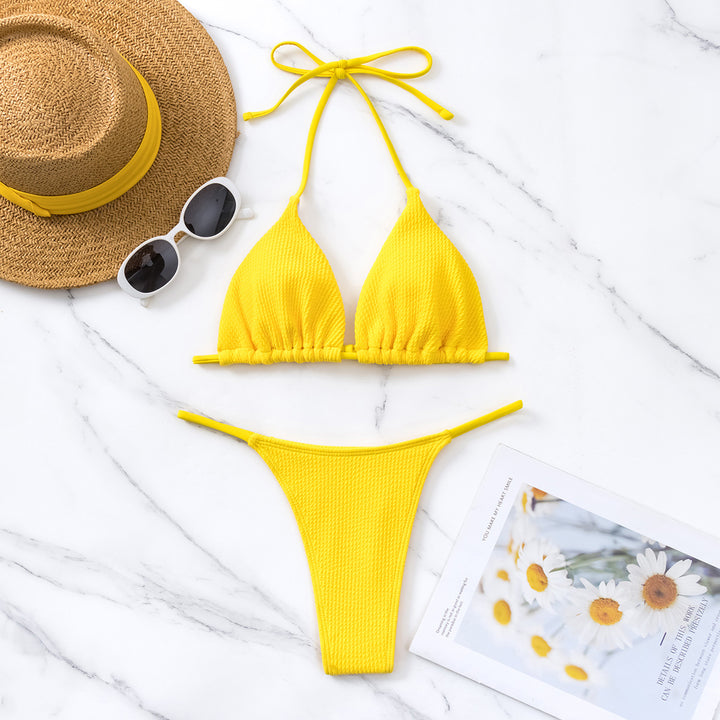Dame Triangel-Bikini med struktureret materiale Skovae
