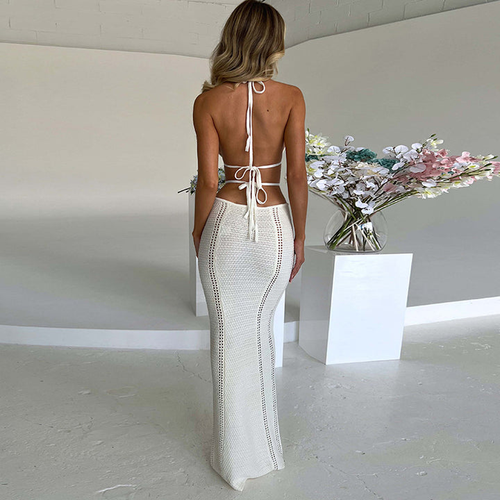 Dame Maxi-Strandkjole med innovativt cut-out-design Skovae
