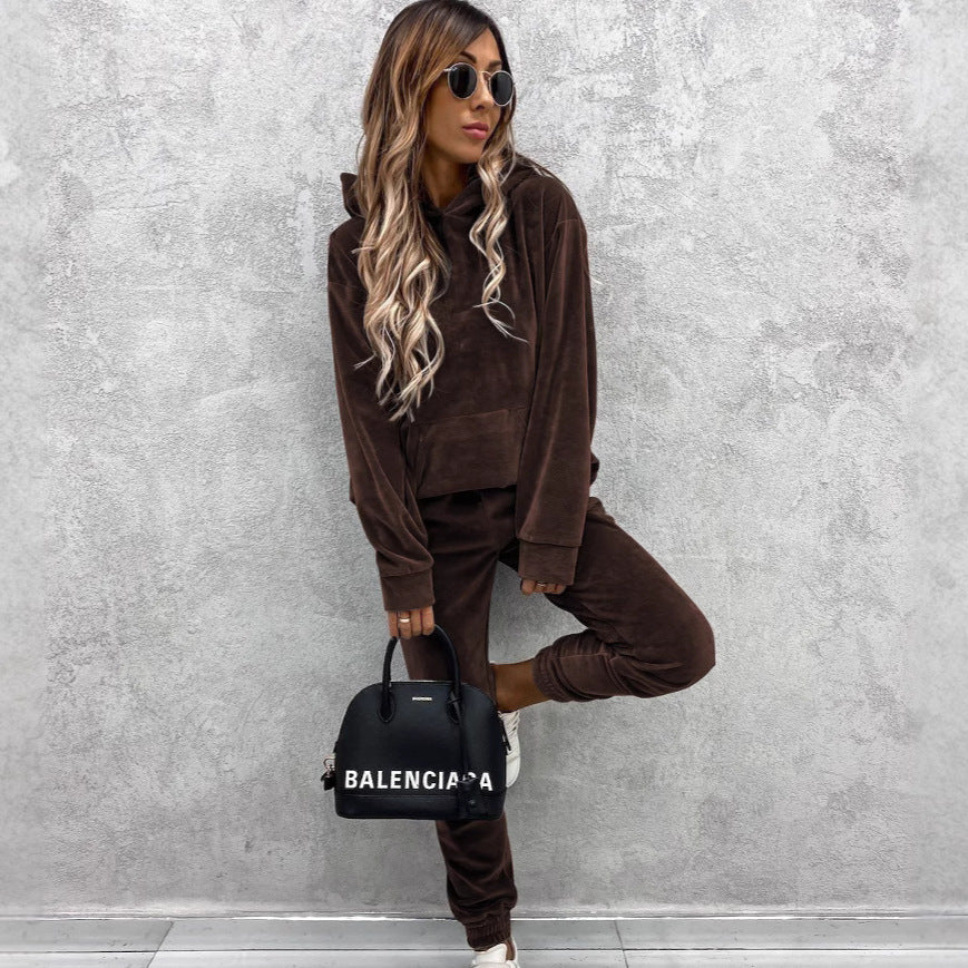 Kvinders hyggelige fleece hoodie med afslappede detaljer Skovae