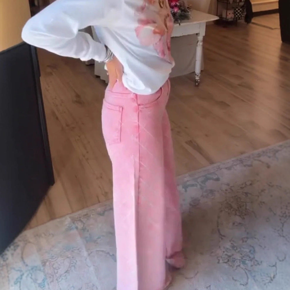 Kvinders brede jeans i en afslappet stil med høj talje Stilla
