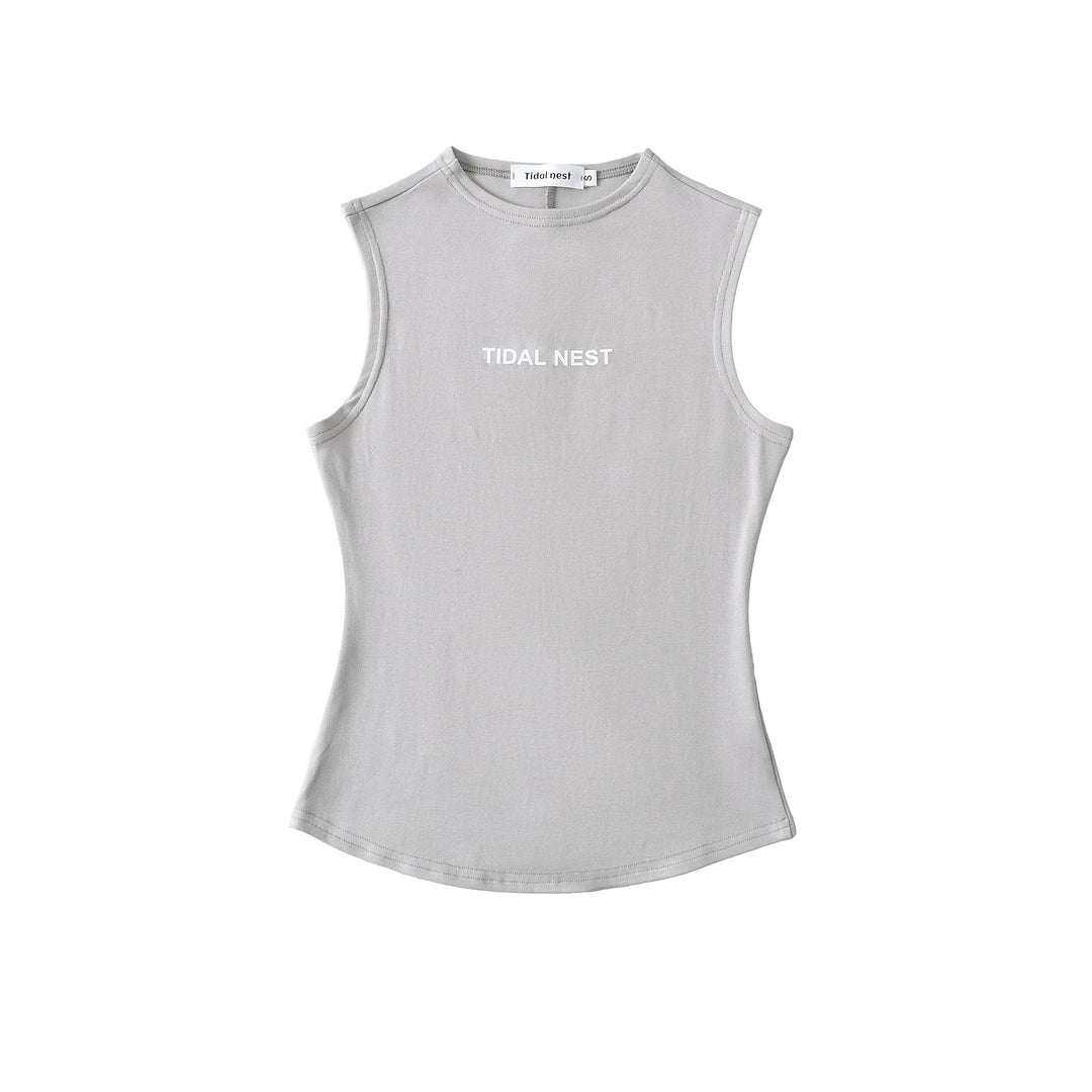 Dame Sportslig ærmeløs top med rund halsudskæring og tætsiddende pasform Stilla