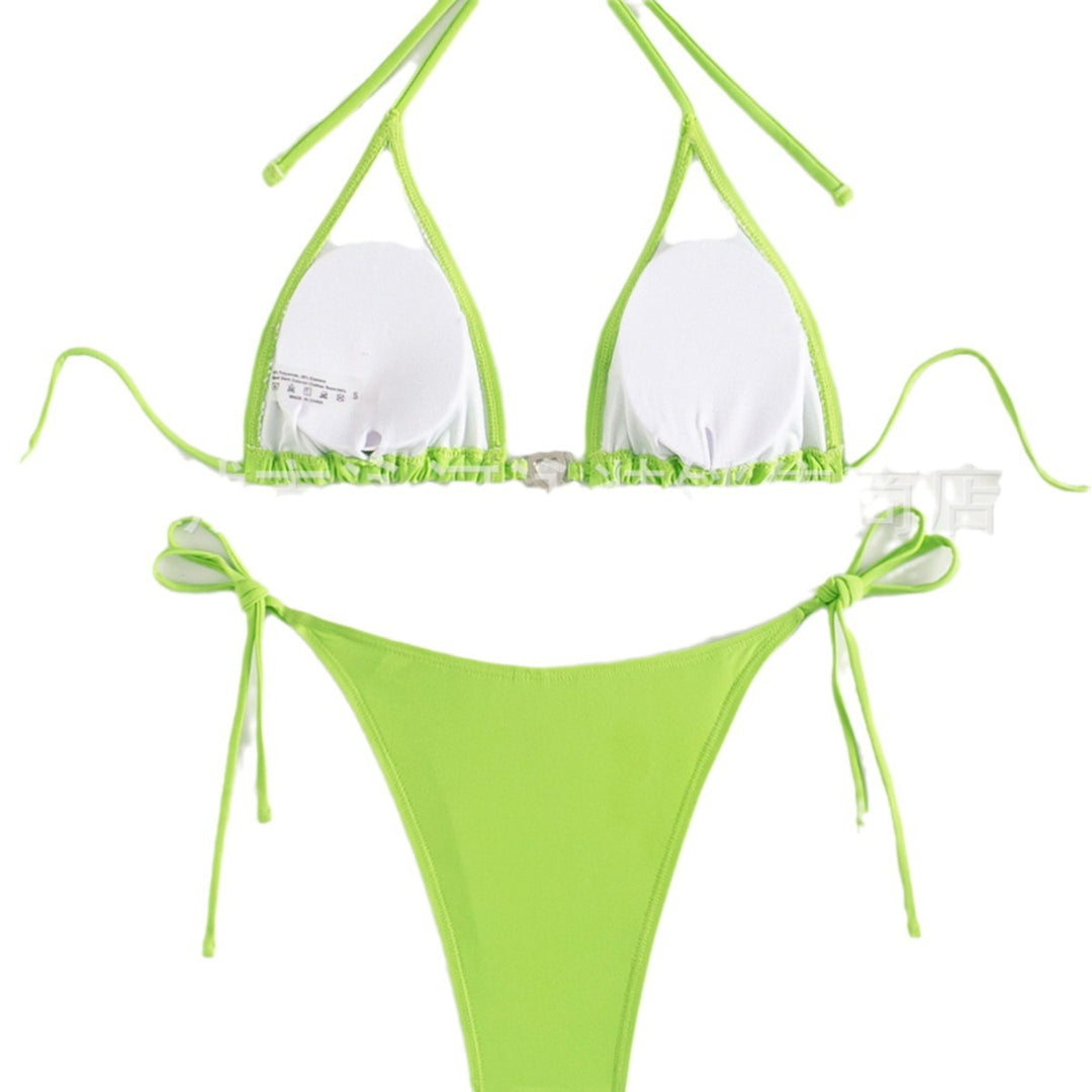 Damer Triangel-Bikini med hjerteformede accenter og justerbare stropper Skovae