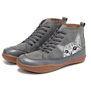 Dame moderigtige Sneakers med unikt kattemotiv Stilla