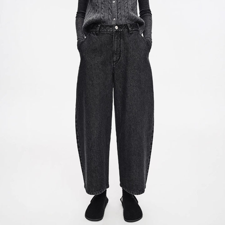 Dame vidde Denim-jeans med høj talje og afslappet snit Stilla