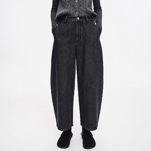 Dame vidde Denim-jeans med høj talje og afslappet snit Stilla
