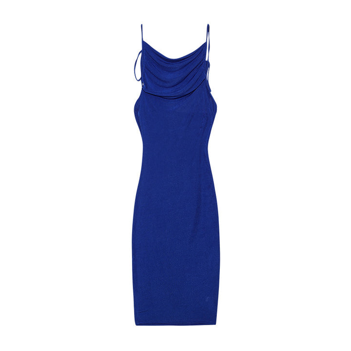 Dame Sleek Rynkning Slip Kjole med justerbare stropper Stilla