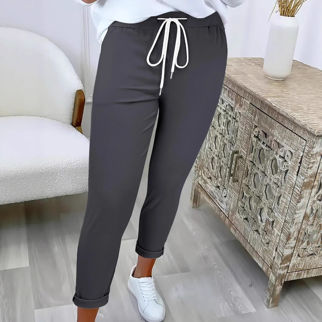 Dame Relaxed Fit Justerbar Talje Bukser Stilla