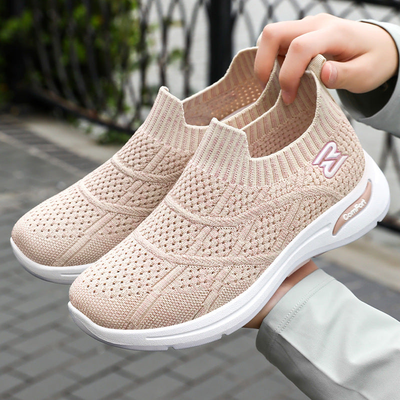 Dame Behagelige Strik-Sneakers med åndbar struktur og fleksibel sål Stilla