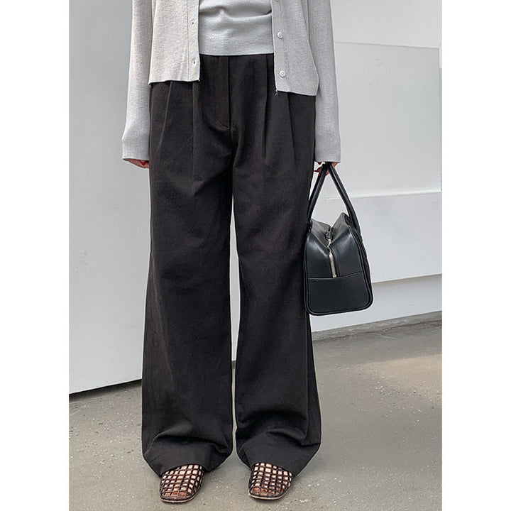 Damer bred Culotte-bukser med elegante folder og høj talje Stilla
