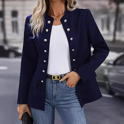 Damer elegante overgangsjakke med skinnende knapdetaljer Stilla