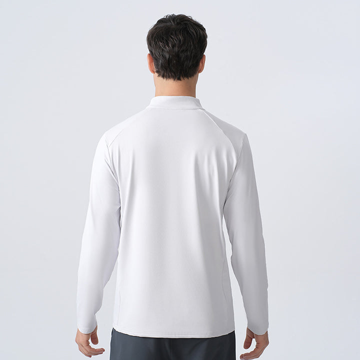 Herrer Åndbart Løbeshirt med Høj Krave og Lynlås Stilla