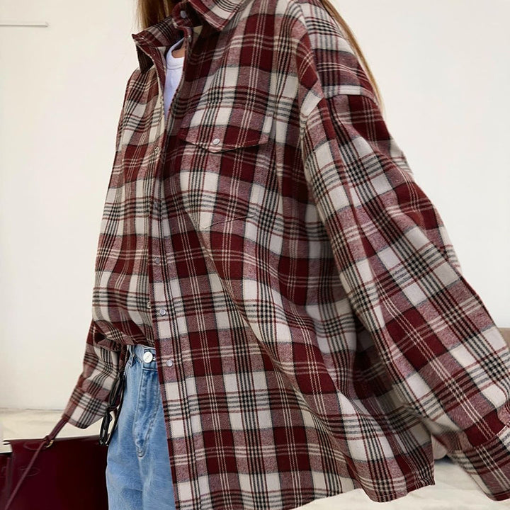 Dame ternet overshirt i blød bomuld med afslappede detaljer Stilla