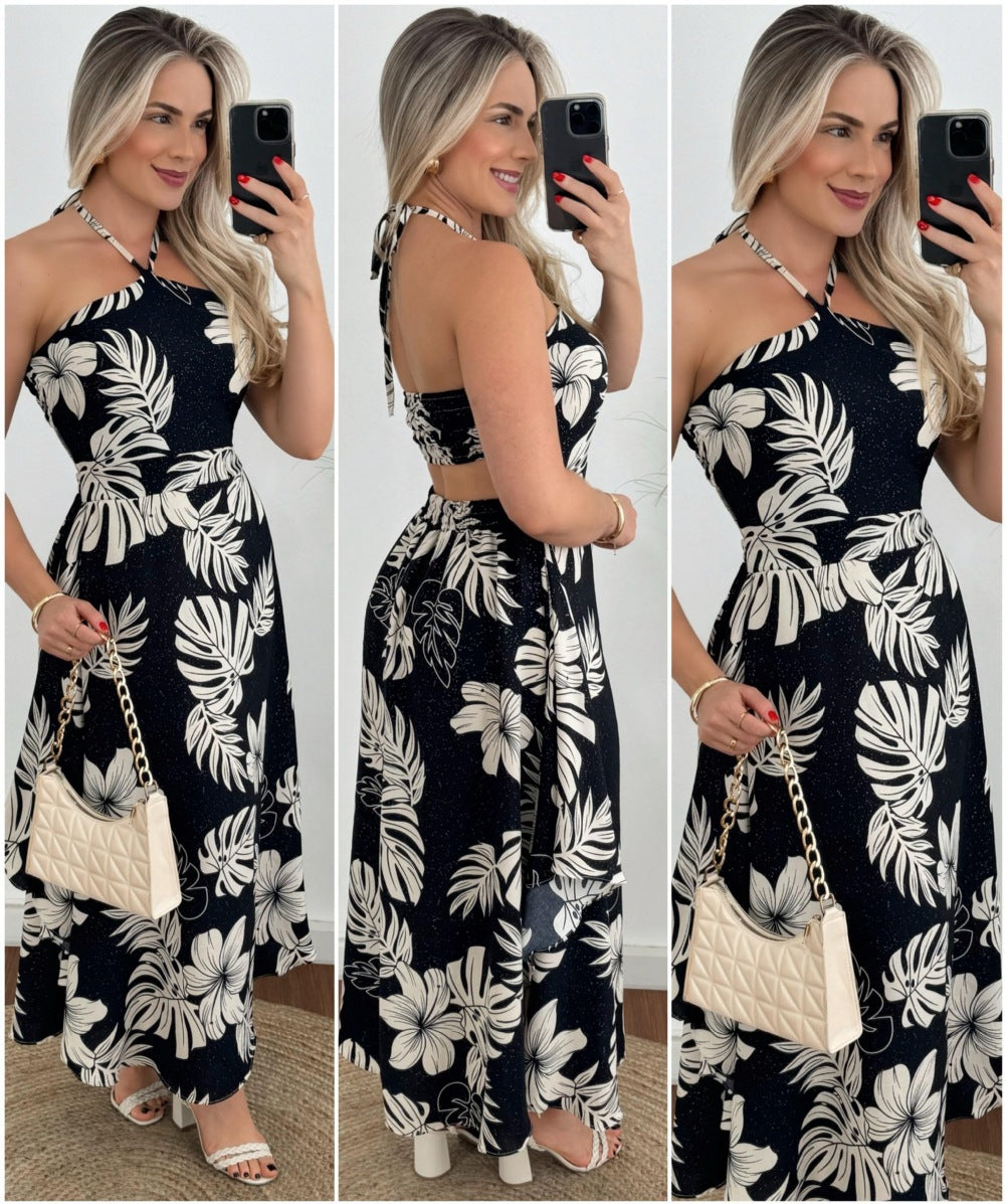 Dame Elegante Maxikjole med flettet ryg Stilla