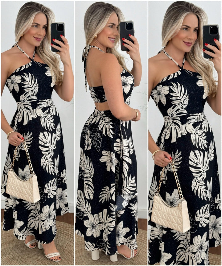 Dame Elegante Maxikjole med flettet ryg Stilla