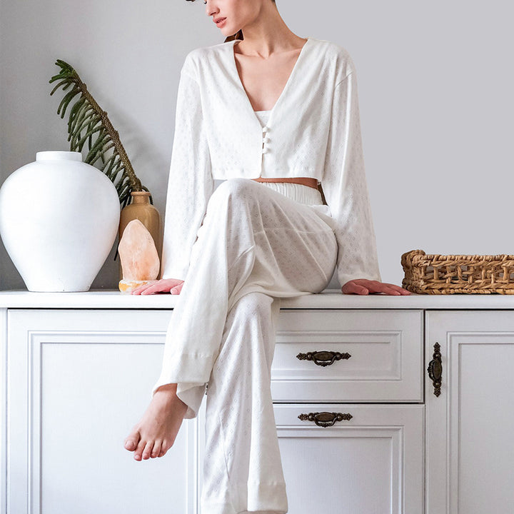 Damer behagelig cropped sweater og yderligere bukser sæt Stilla