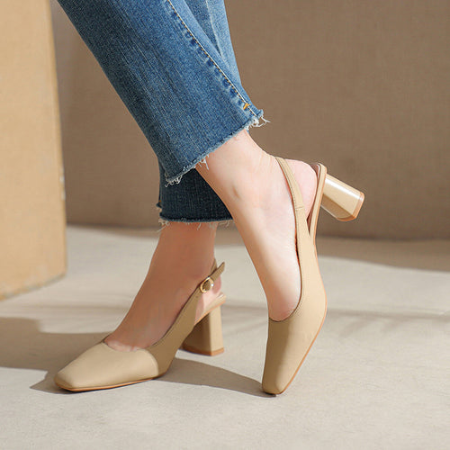 Dame Slingback Blokhæl Pumps Stilla