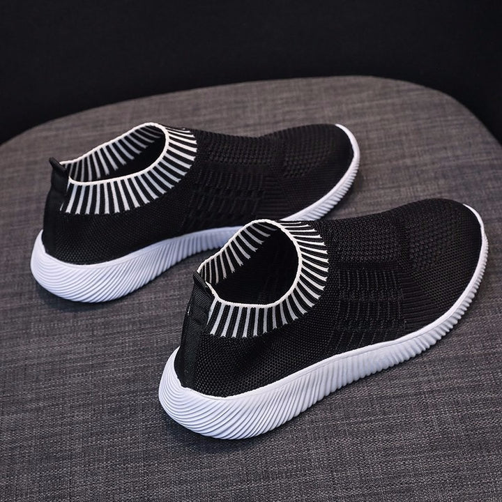 Dame åndbare Slip-On sneakers med elastisk strik-overdel Stilla