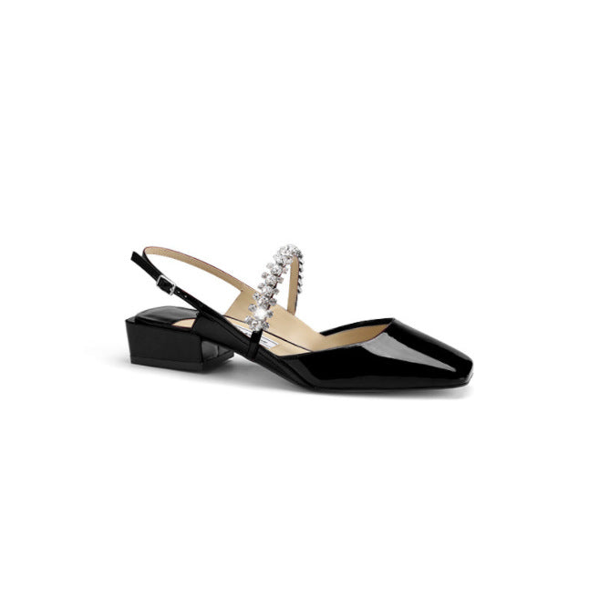 Dame Sling-Pumps med glitrende krystalpynt og elegant design Stilla