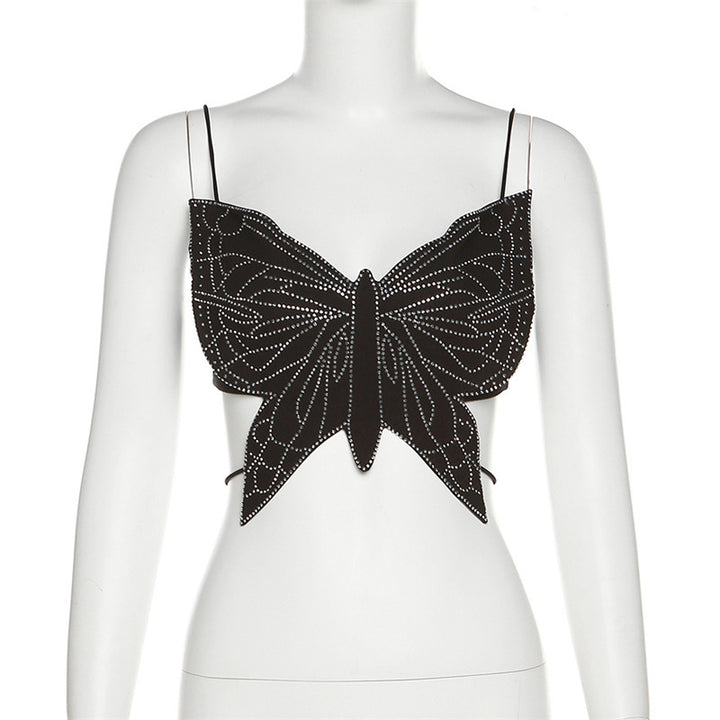 Damer bustier-top med filigran sommerfugledesign og justerbare stropper Stilla