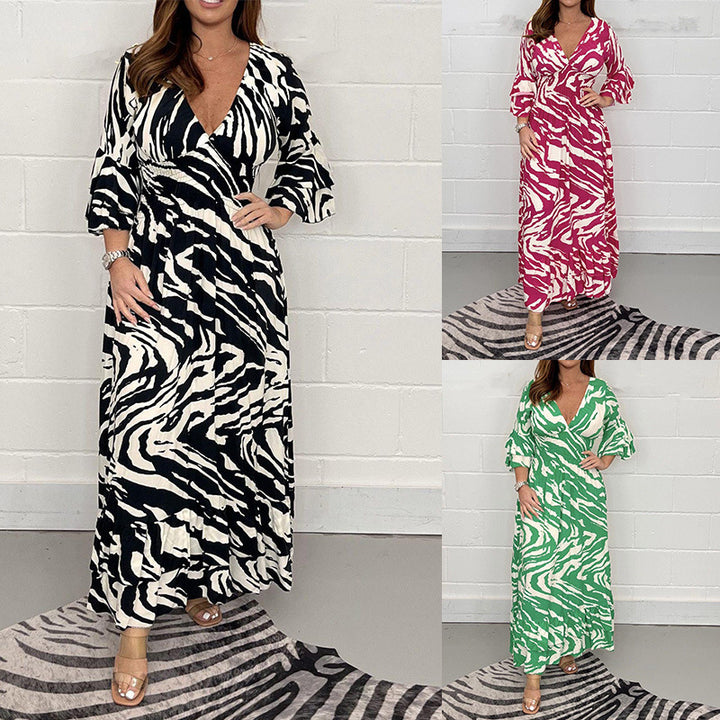 Maxi-kjole i boho-stil til damer med flagrende ærmer Stilla