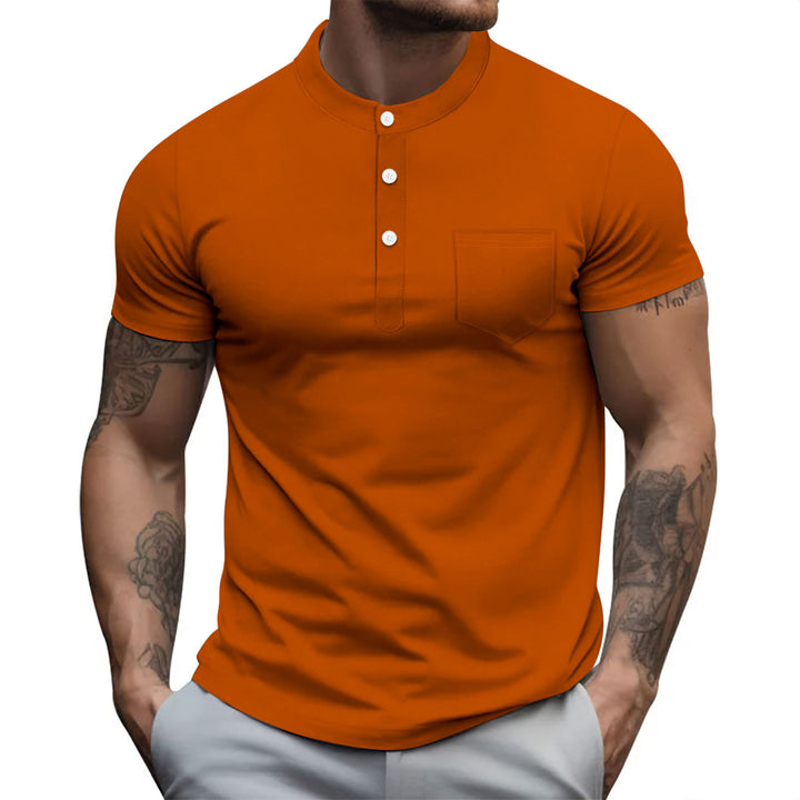Herrer kortærmet poloshirt med knaplukning og brystlomme Stilla