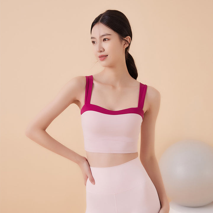 Dame sporty bustier med modisch cut-out og justerbare stropper Stilla