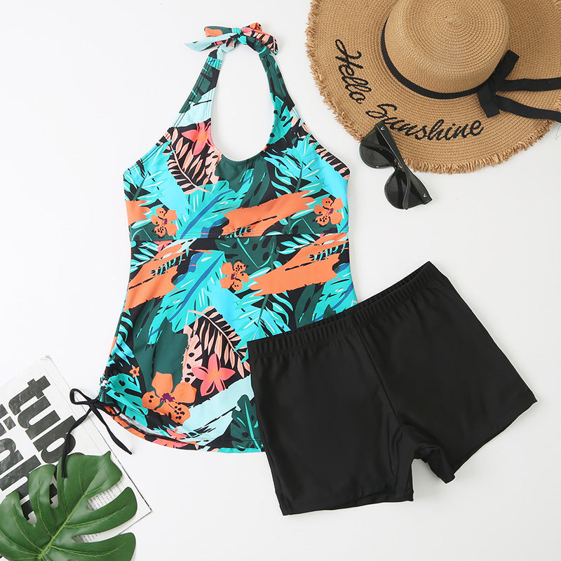 Dame Tropical Print Tankini Sæt Stilla