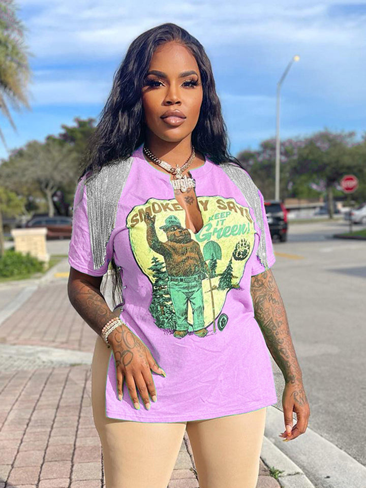 Femme Grafik Oversized T-Shirt Stilla