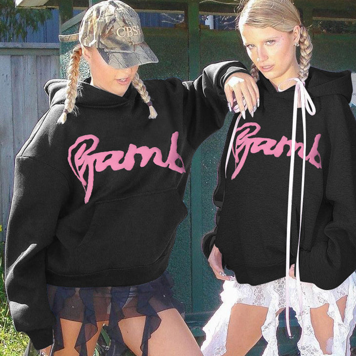 Dame Hoodie med kunstnerisk logo-design og afslappet snit Stilla
