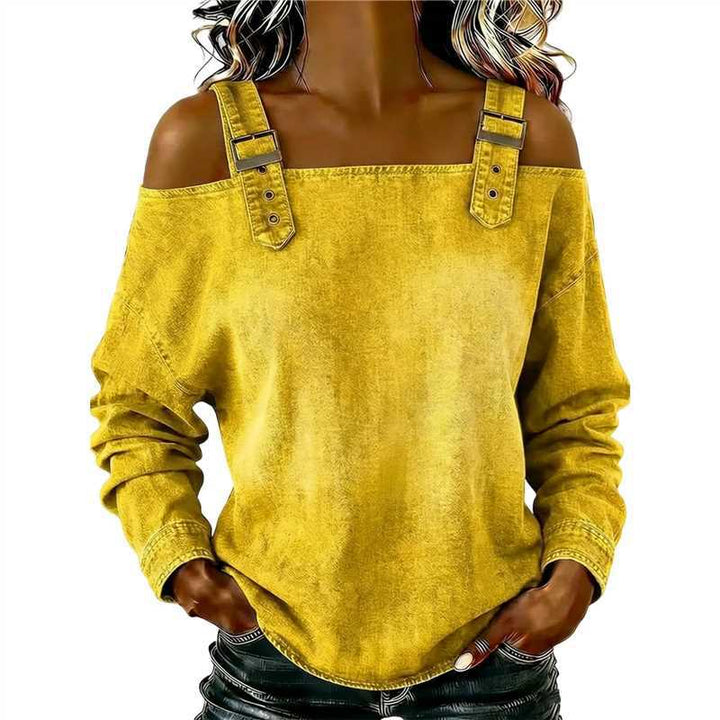 Dame casual sweatshirt med dekorative skulderdetaljer Skovae