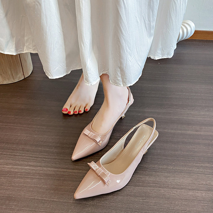 Dame Elegante Spidsestøvler Slingback Hælssko med Sløjfedetalje Stilla