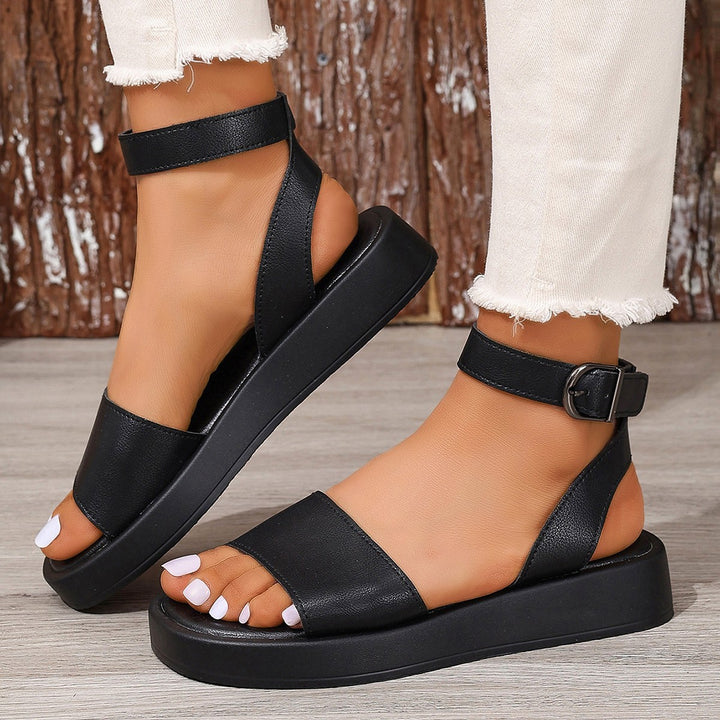 Dame platform sandaler med justerbar rem og skridsikker sål Stilla