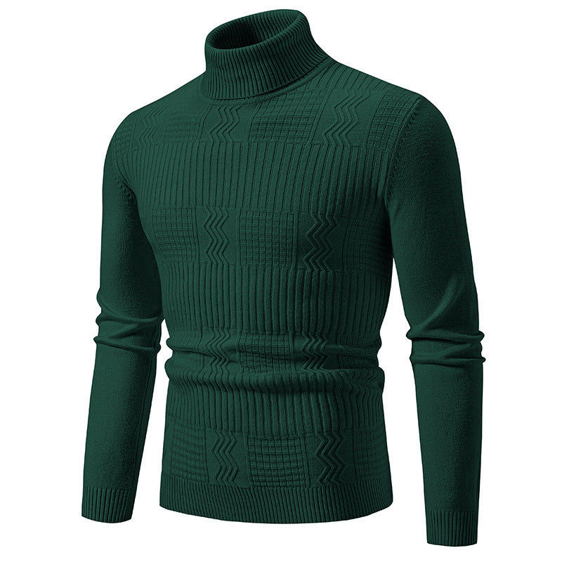 Herrer rullekrave sweater med strukturelt design Stilla