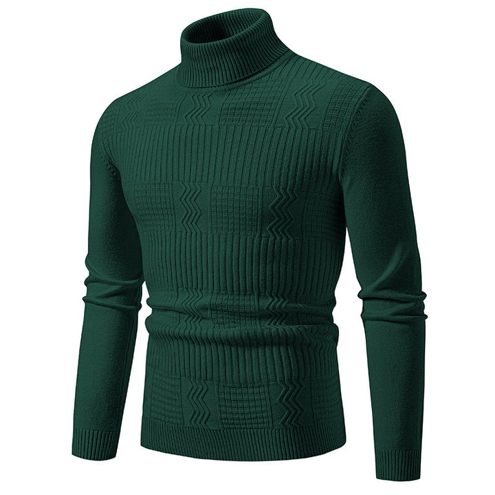 Herrer rullekrave sweater med strukturelt design Stilla