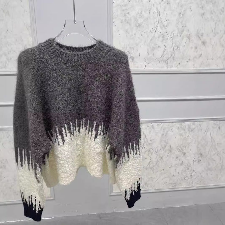 Dame Oversize sweater med stilfuld farvegradient og blødt strikstof Stilla