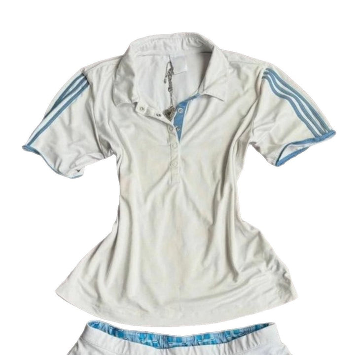 Dame Sportiv Polo-Shirt med stribet krave Skovae
