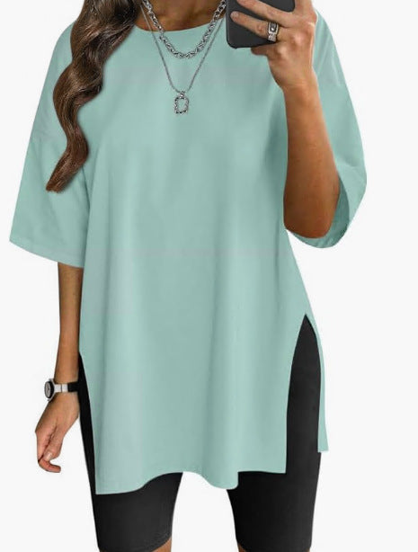 Dame Oversize T-shirt med sideslids Stilla