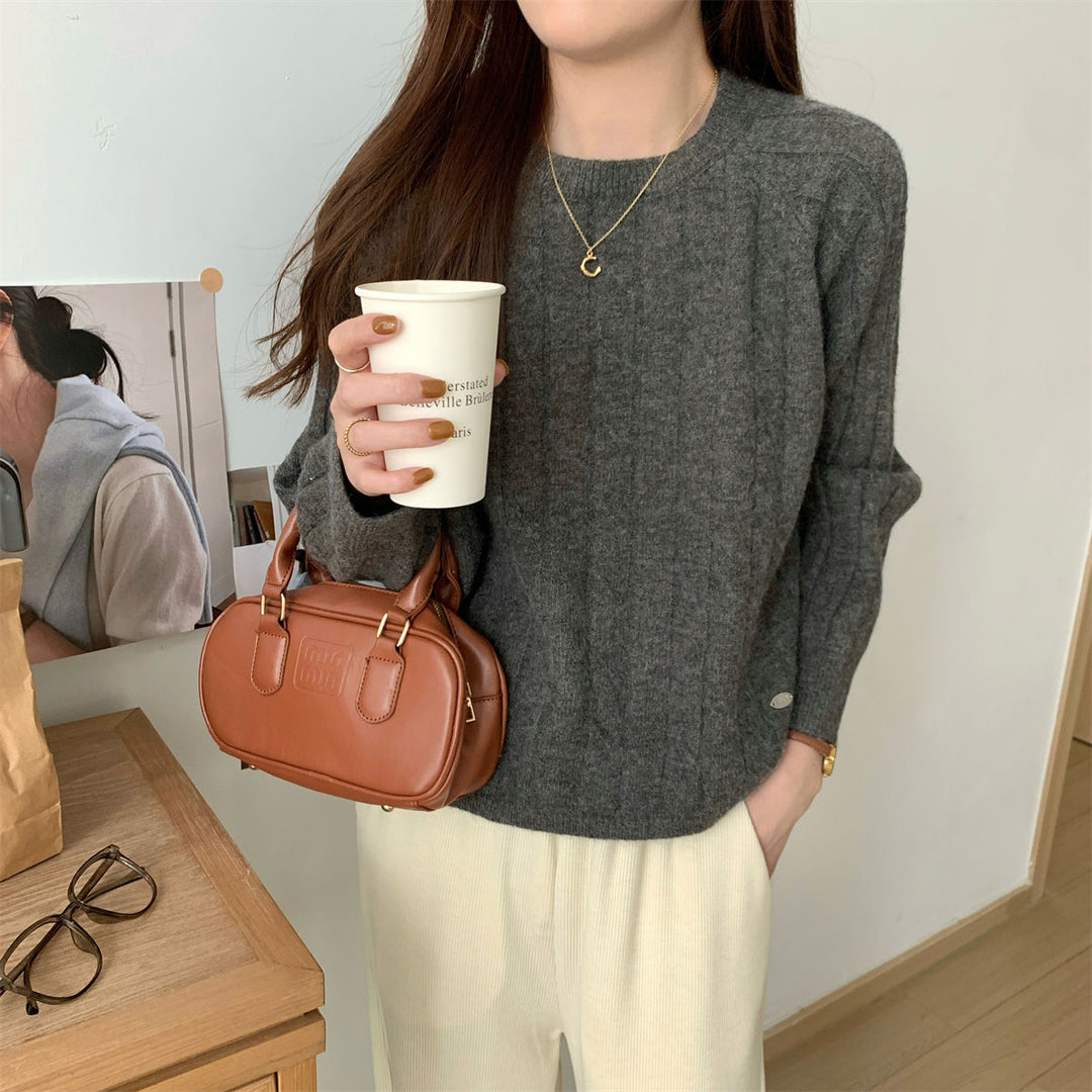 Kvinders chunky strikket sweater med elegant rib design og afslappet pasform Stilla