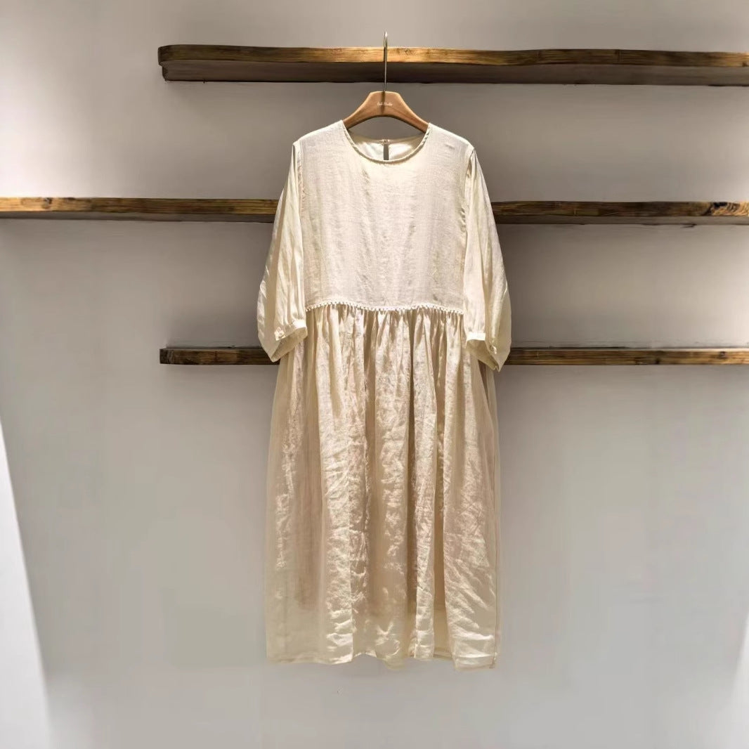 Femme Flydende Maxi-Kjole med Plissé-Kant Stilla