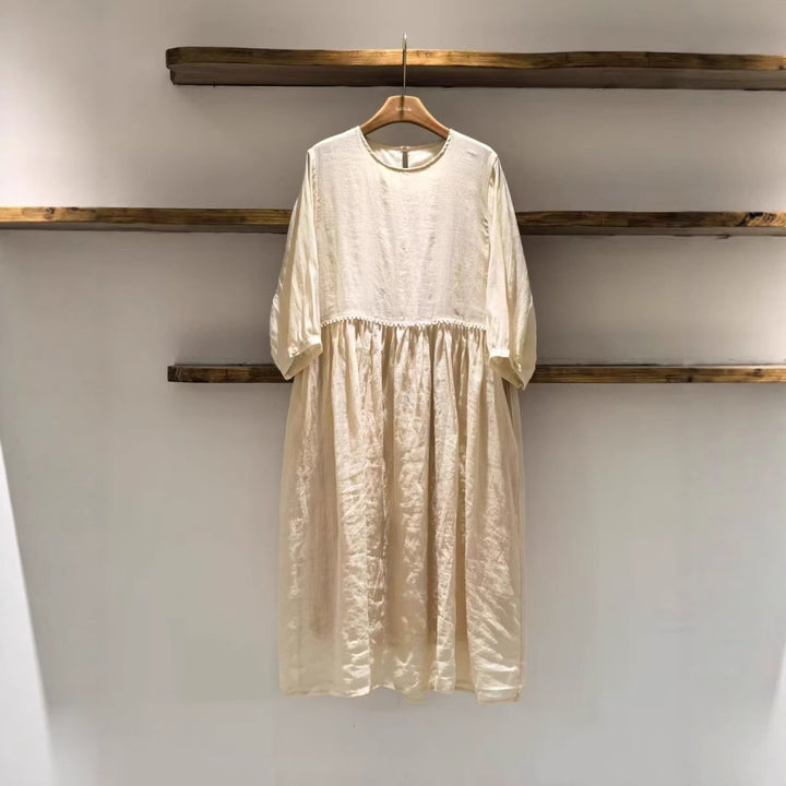 Femme Flydende Maxi-Kjole med Plissé-Kant Stilla