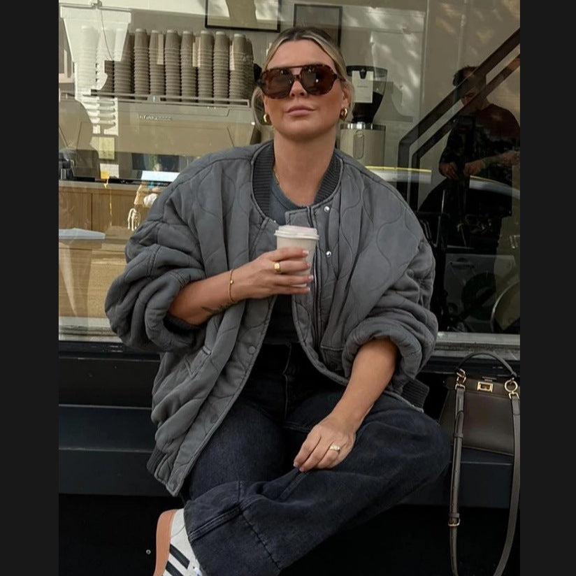 Dame Oversized Steppjakke Stilla