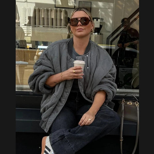 Dame Oversized Steppjakke Stilla
